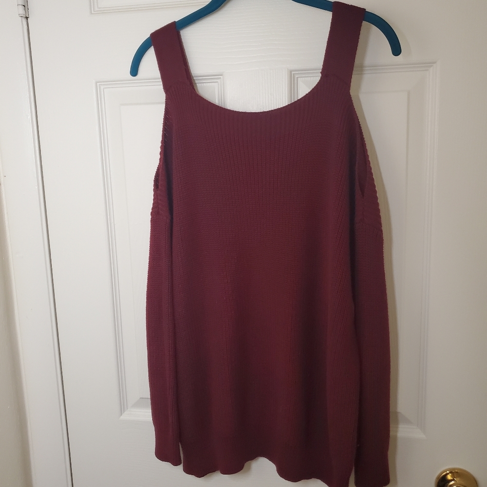 Rue21 Maroon Cold Shoulder Sweater